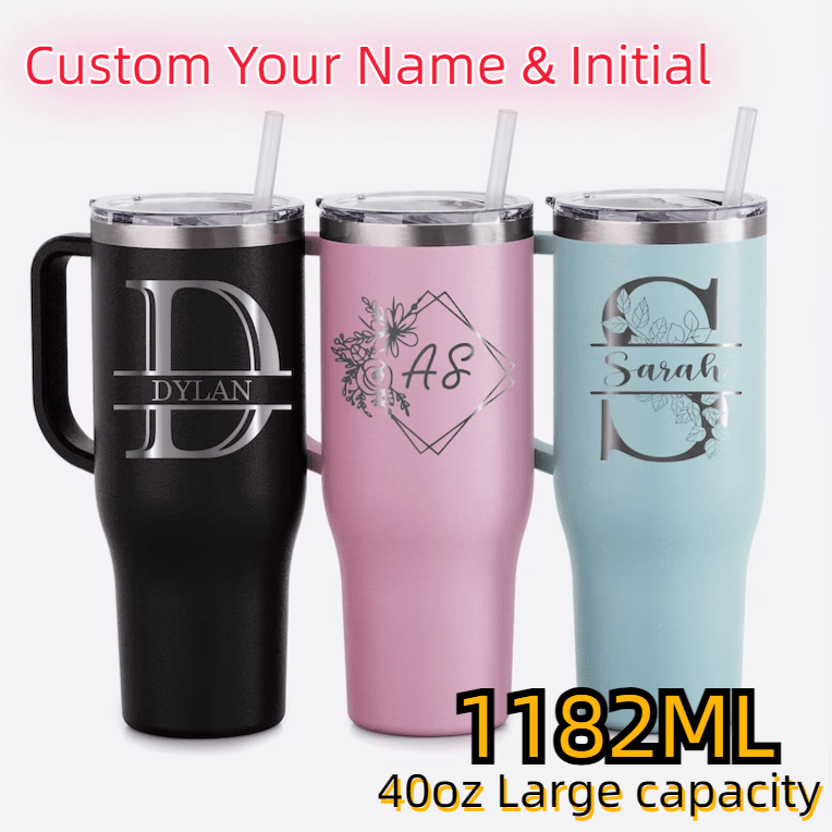 Personalized Steel Tumbler - Name & Initial