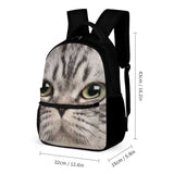 Custom Pet's Big Face 3 in 1 Personalized School Backpack School Lunch Bag Pencil Case