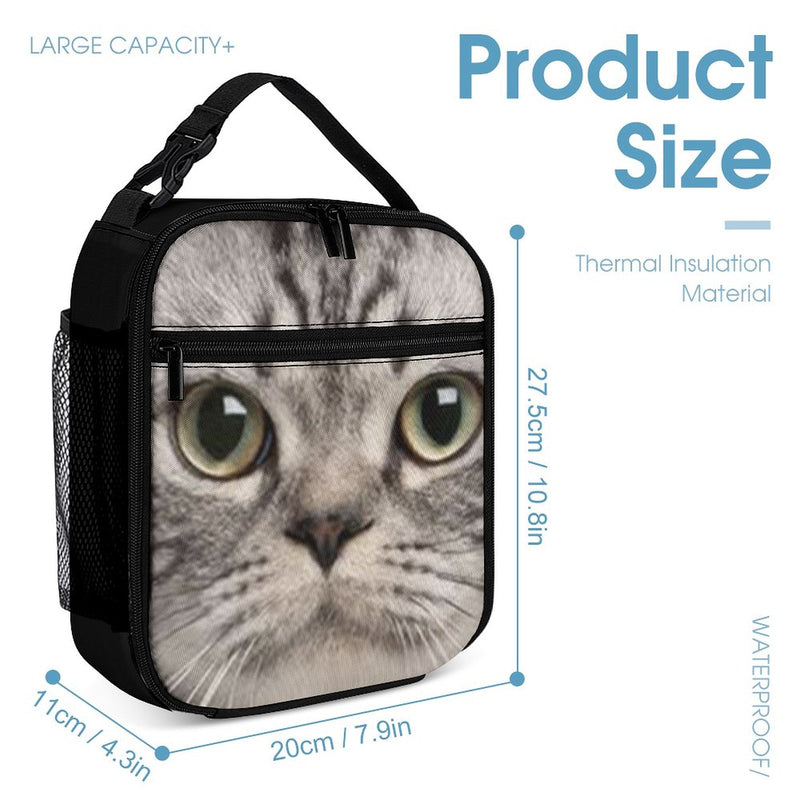 Custom Pet's Big Face 3 in 1 Personalized School Backpack School Lunch Bag Pencil Case