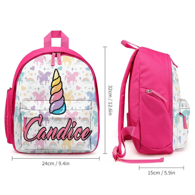 Custom Name or Text Horned Horse Personalized Kids Backpack School Bag Back To School Gifts