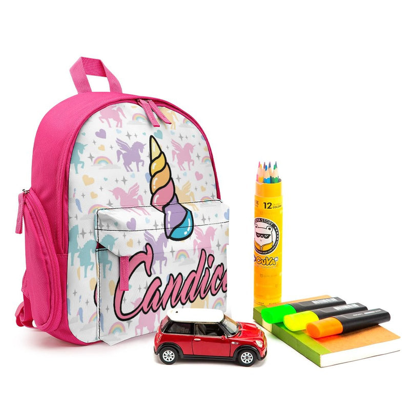 Custom Name or Text Horned Horse Personalized Kids Backpack School Bag Back To School Gifts