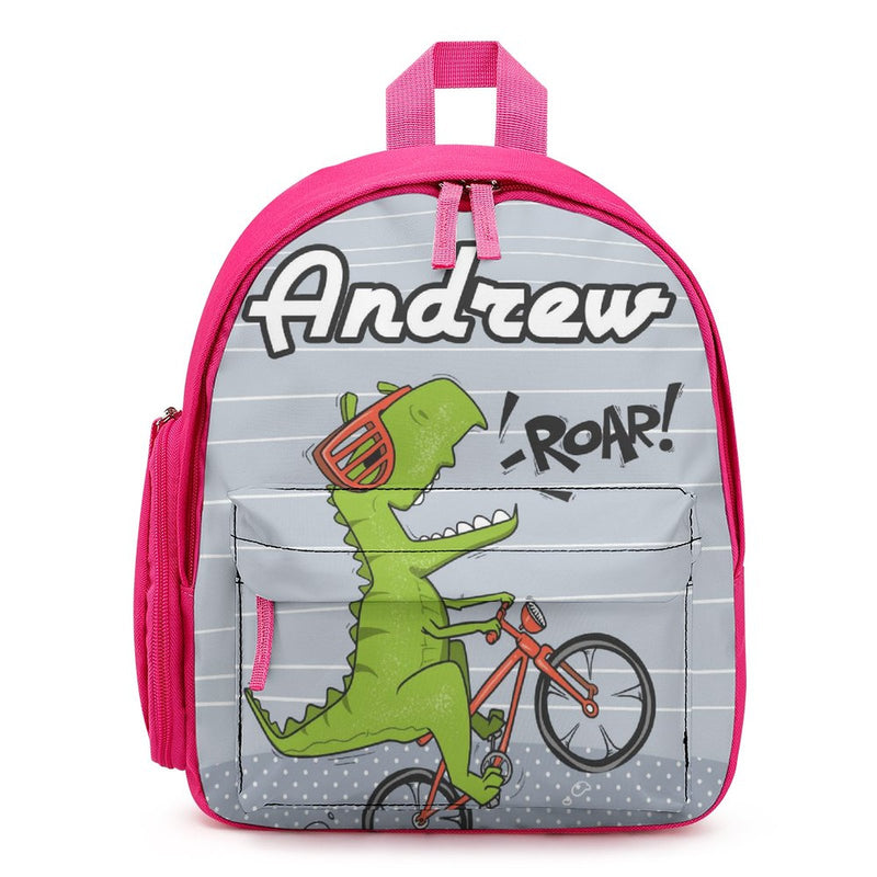 Custom Name or Text Funny Dinosaur Personalized Kids Backpack School Bag Back To School Gifts