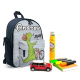 Custom Name or Text Funny Dinosaur Personalized Kids Backpack School Bag Back To School Gifts