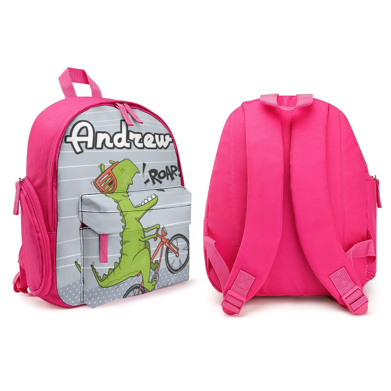 Custom Name or Text Funny Dinosaur Personalized Kids Backpack School Bag Back To School Gifts