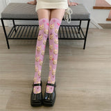 [Free Shipping]-Customized Colorful Love Stockings DIY Fashion Personalized Knee Stockings Cute Kawaii Lolita Women Stockings For Party Gifts