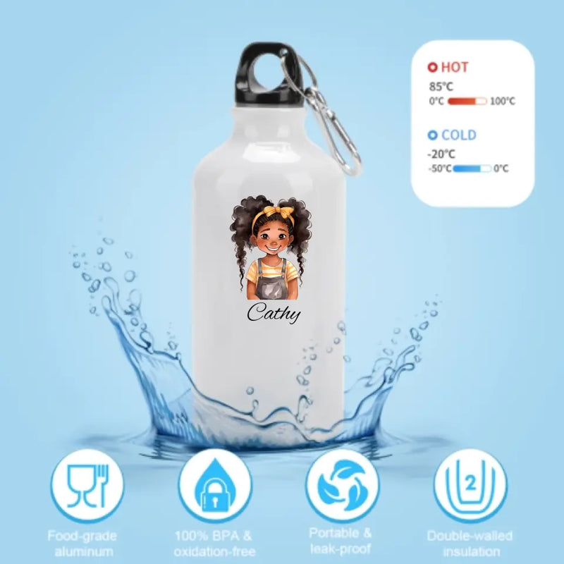 Custom Name Denim Fashion Boy and Girl Children Back to School Water Bottle 400ml Portable Water Bottle