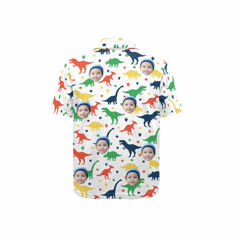 Custom Face Dinosaur Boys' Polo Shirt