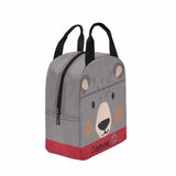 Custom Name Cartoon Bear Insulated Lunch Bag with Pockets