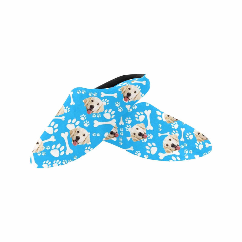 Custom Dog's Photo Footprint All Over Print Personalized Non-Slip Cotton Slippers For Men Women