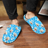 Custom Dog's Photo Footprint All Over Print Personalized Non-Slip Cotton Slippers For Men Women