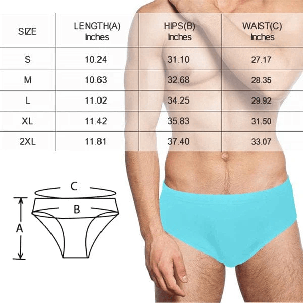 Men's Triangle Swim Briefs Custom Face Cartoon Villain Funny Black Swimming Trunks Swim Shorts